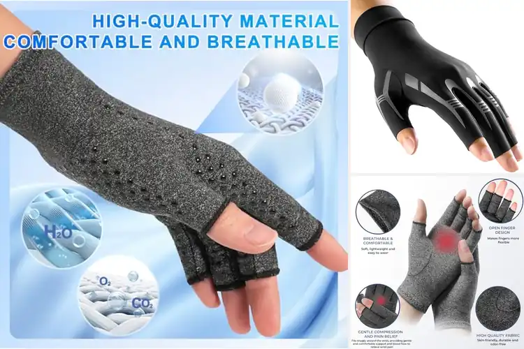 Detailed view of Best Arthritis Fingerless Compression Gloves