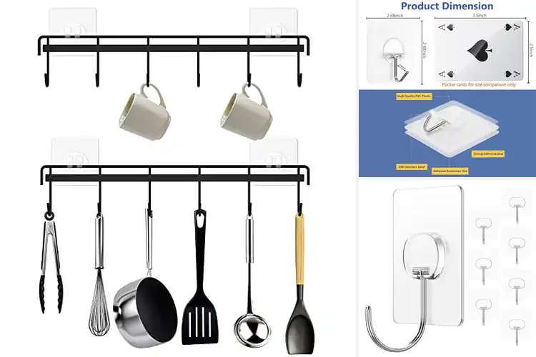 Detailed view of Best Kitchen Hooks: Top 10 Picks for a Clutter-Free Space