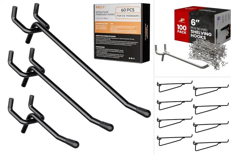 Detailed view of Best Pegboard Shelving Hooks